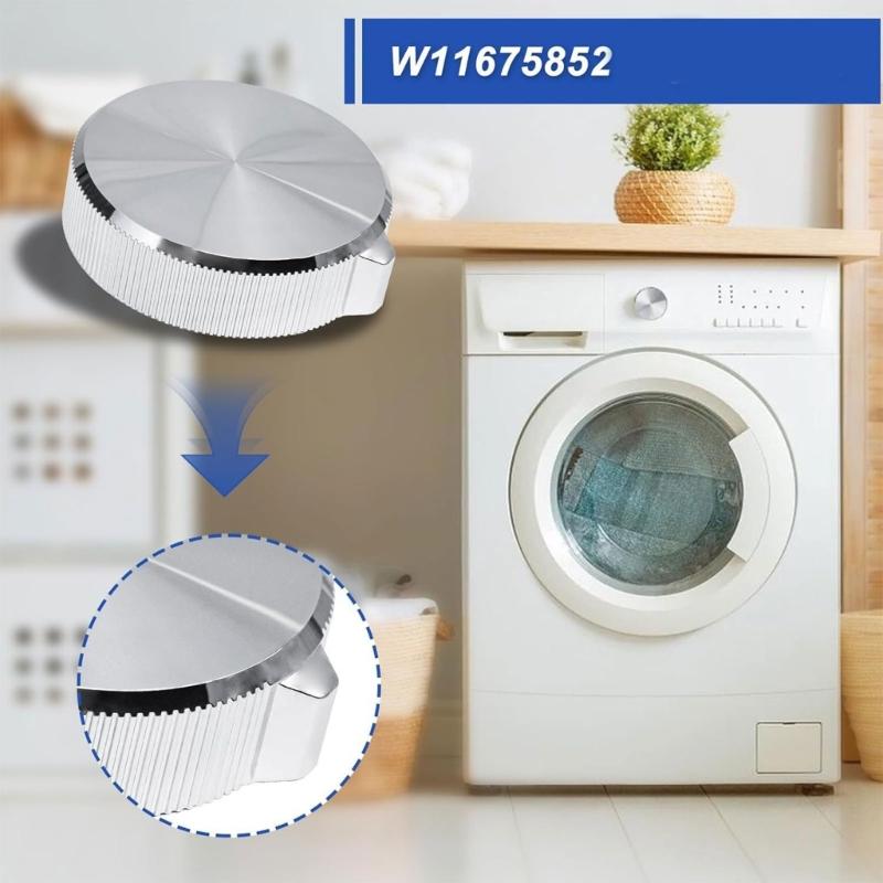 Dryer Control Knob Replacing 4980008, AP7215386, W11328381 and PS17216137, with Molded Plastic Body and Silver-Tone Finish