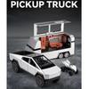 1/24 Scale Tesla Cyber Toys Off Road Truck Alloy Metal Diecast Car Model Sound and Light Boutique Decorative Collection Ornaments Birthday