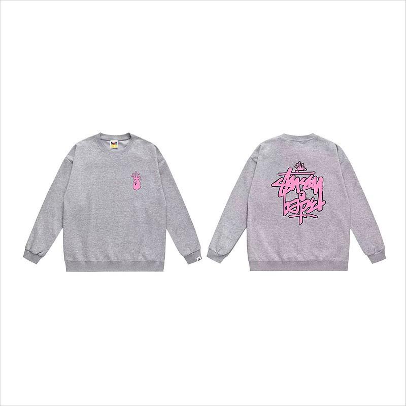Unisex lässiger übergroßer Rundhals-Pullover mit Schriftzug-Print leichter Baumwoll-Hoodie
