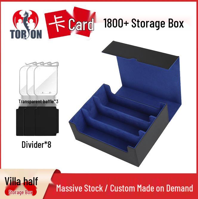 PU Leather Three-Row Card Storage Box: Fits 1800+ Yu-Gi-Oh!, MTG, Pokémon, PTCG, and Three Kingdoms Kill Cards