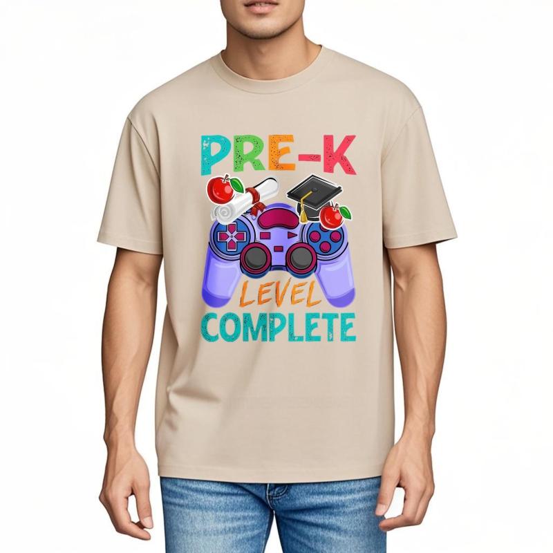 men brand tshirt Vintage summer For man t shirt Pre K Level Complete Game Controller Short Sleeve Long sleeve Oneck Top tees