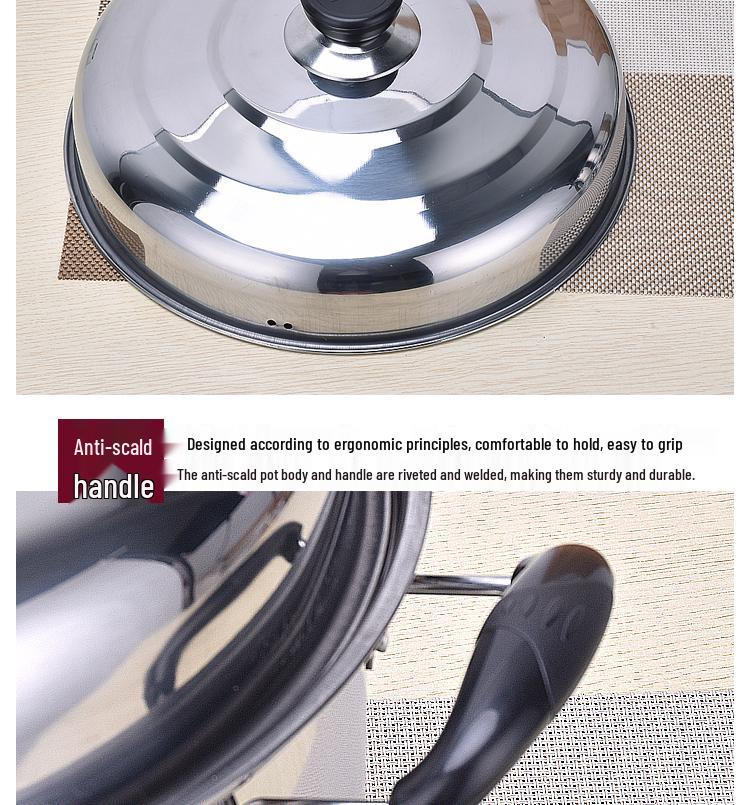 Stainless Steel Three-Layer Steamer with Tray and Soup Pot for Induction Cookers