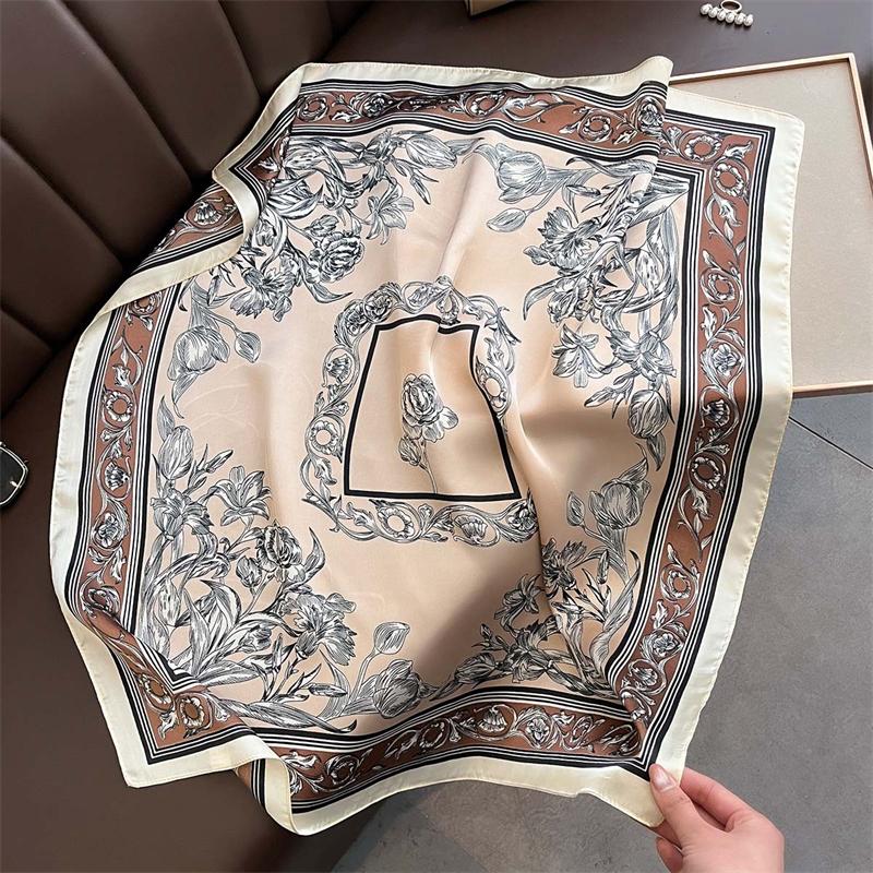 Luxury New Printed Scarves Women's Silk Scarf Spring and Summer Floral Decorations Small Neckties Hairbands Bags Wholesale
