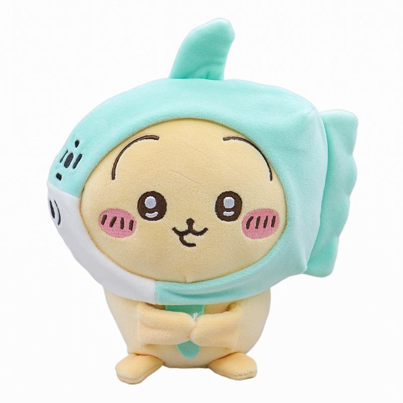 

Selfmocking Cute Bear Cosplaying Fish And Turtle Plush Toy Keyring Cyan Bear Fish