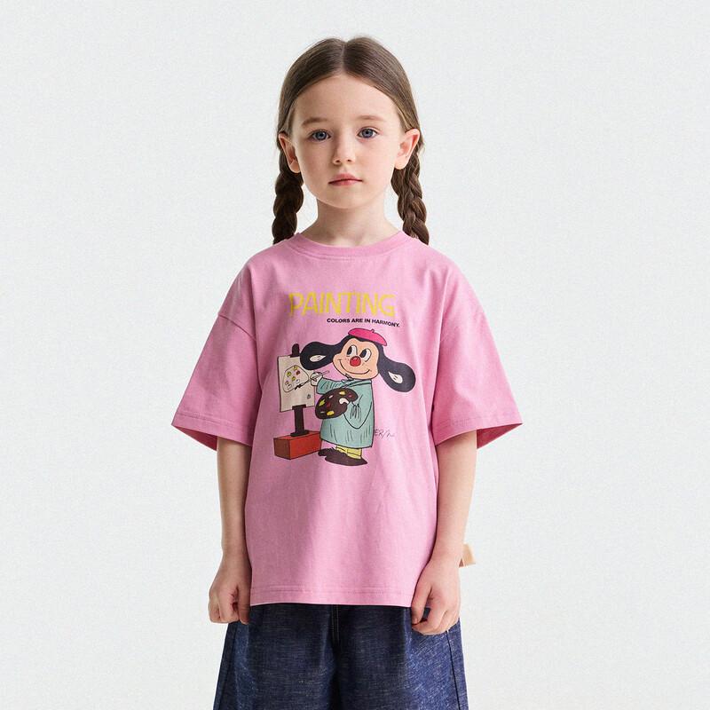 Yunerma Girls  Cartoon Print Cotton T-Shirt 100