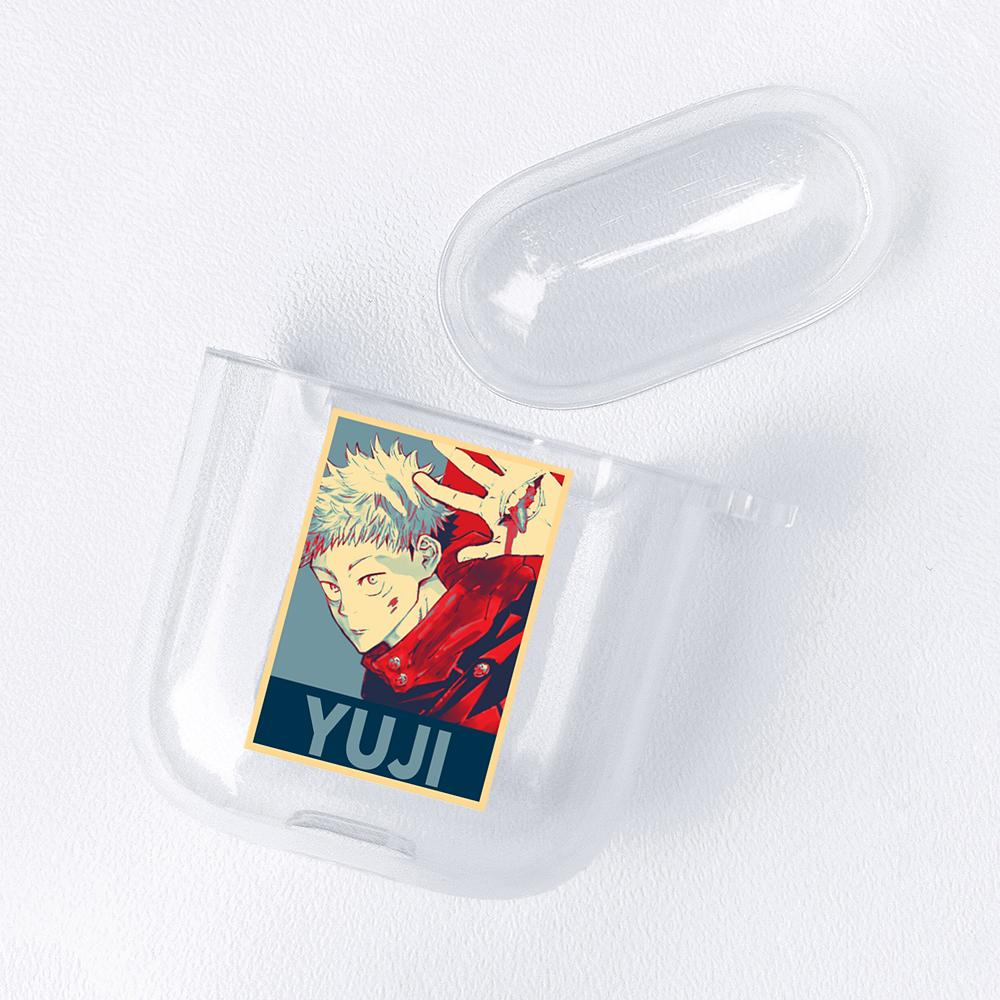 Japan Anime Figures Transparent Airpods Case for Funda Airpods 2/1 Cover Bakugo Bokuto Himiko Mirio Yumeko Deku Soft TPU Cases