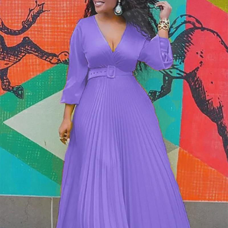 Retro Šifonové Žluté Dlouhé Šaty s Vysokým Pasem a Páskem