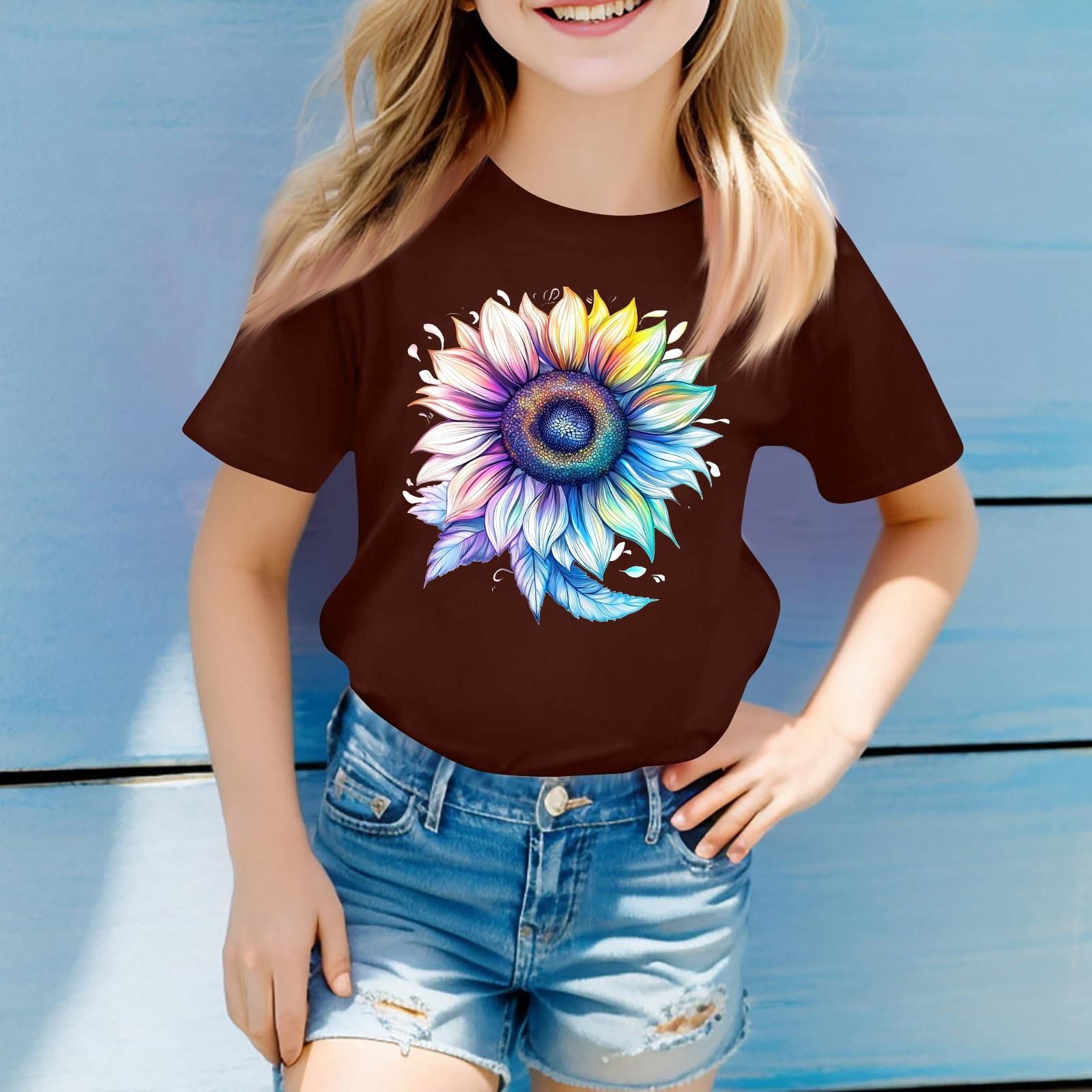 

Toddler Girl Boy T-Shirts Kids Top Boys And Girls Printed Short Sleeved T-shirt 150 винний
