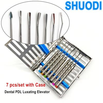 Faca de extração de implante dentário, elevador de raiz de dente, ferramenta de extração de dente, elevador pdl com caixa de aço inoxidável