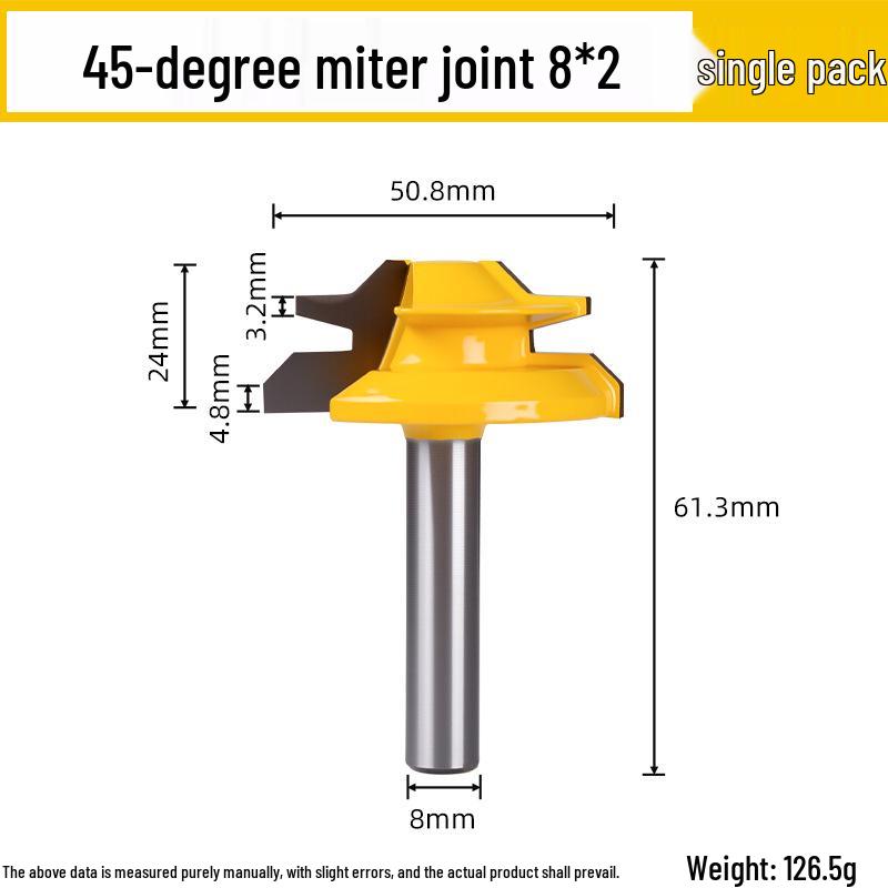 45-Degree Tenon Joint Trimmer, Mortise and Tenon Woodworking Engraver, 90-Degree Right Angle Milling Cutter, Panel Joining Blade