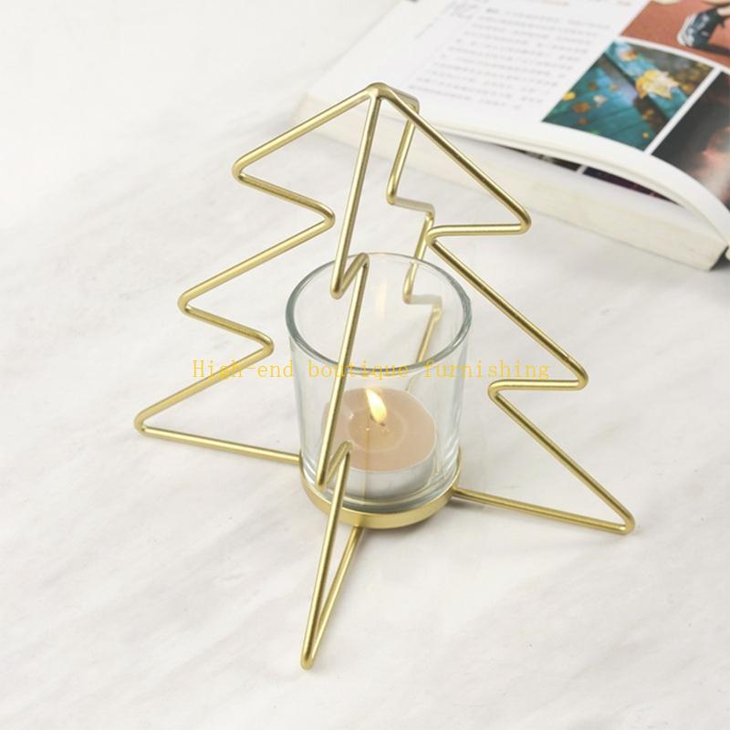  3pcs Christmas Tree Holder Iron Candlestick Stand Tealight Candlelight