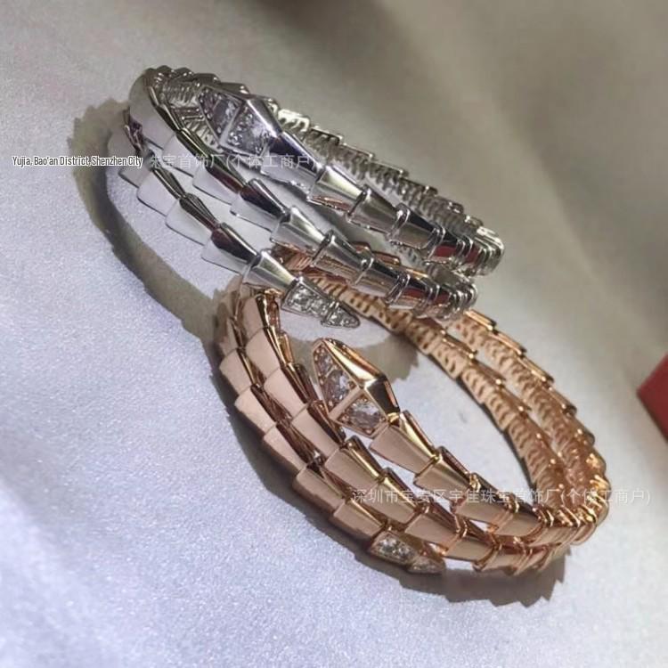 Seiko 18K Gold & Diamond Snake Bracelet: Women's 925 Sterling Silver, Double Circle, Mother-of-Pearl Inlay.