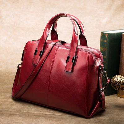 New European and American Fashion Genuine Leather Women's Bag Simple and Versatile Cowhide Crossbody Bag Handbag Large Bag