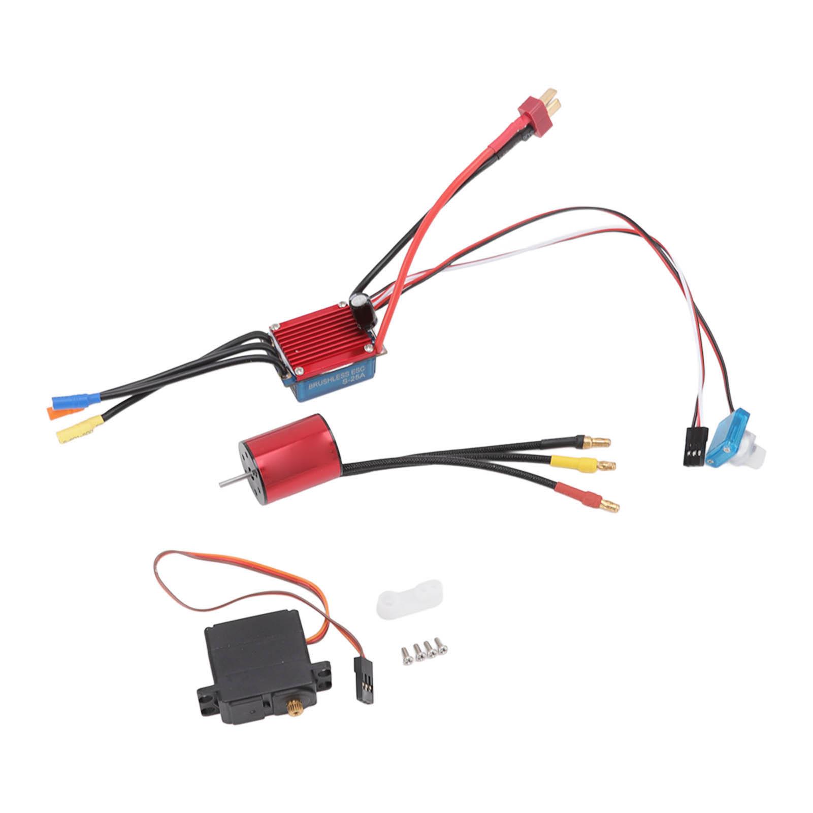 

S2430 5800KV Brushless Motor 25A Brushless ESC 2.2KG Metal Servo Set for 116 118 RC Car