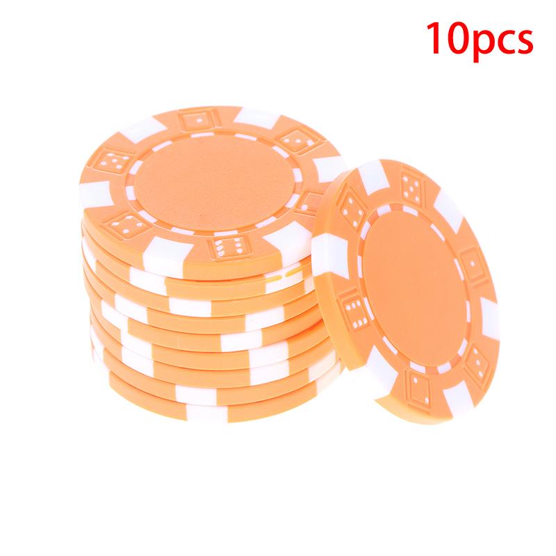 10 Pcs Abs Plastic Poker Chips Casino Texas Hold'Em Poker Metal Coins 11.5G Chips Poker Game Chip Set Accessories