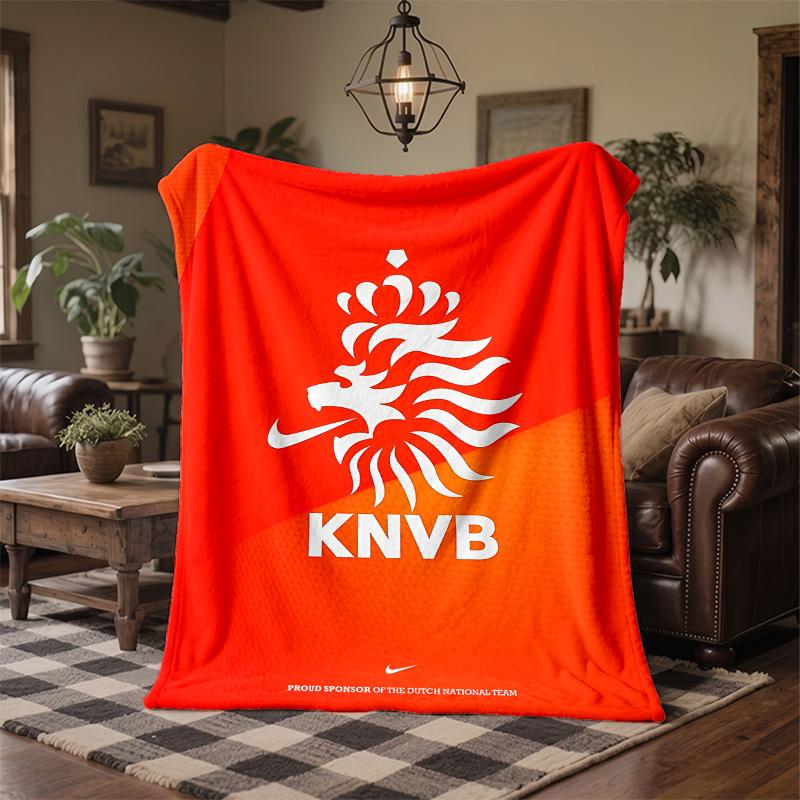 Netherlands National Football Team Print Flannel Blanket Soft Warm Sofa Bed Throw Blanket For Home Office Bedroom