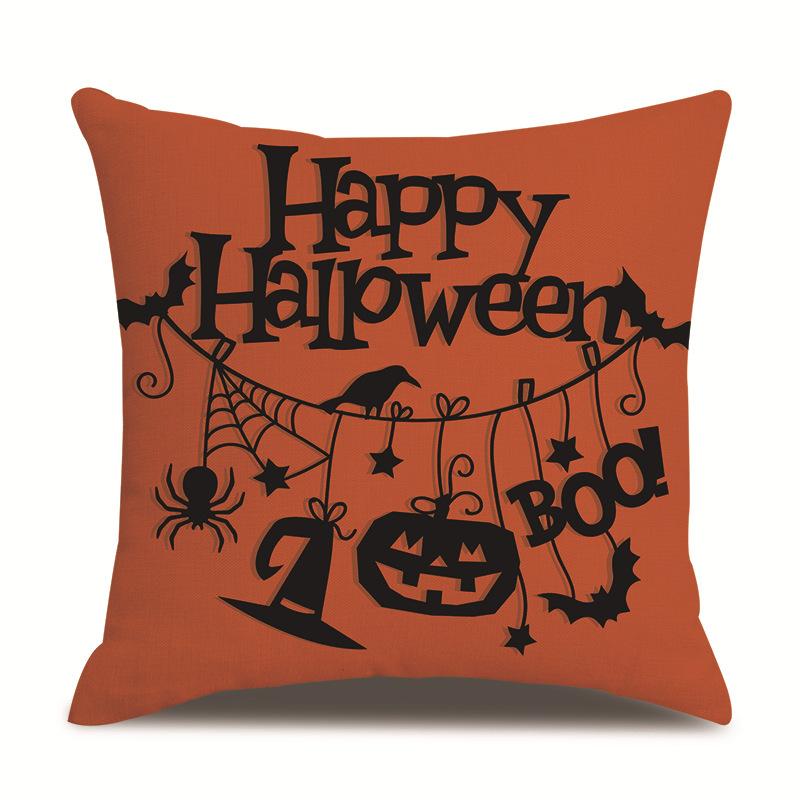 Halloween Linen Pillow Cover Printed Pillow Cover
