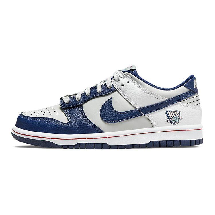 

NBA x Nike Dunk Low EMB GS 75-та річниця - Кросівки Nets для дітей Білі Темно-сині Сірі DO6288-001 36