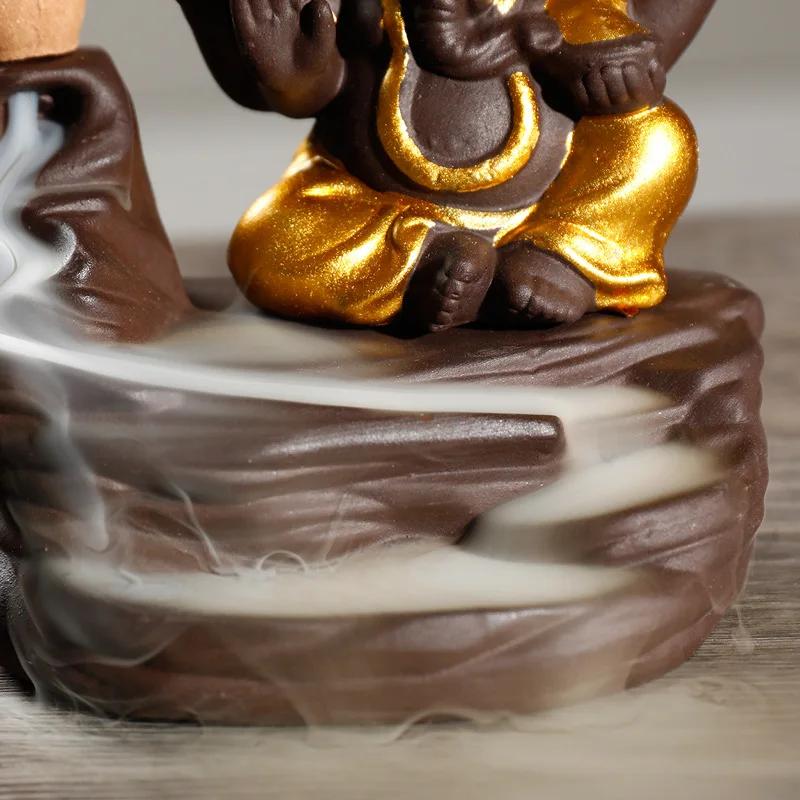 1 Stück, Ganesha Räuchergefäß Elefantengott Emblem Glücksbringende Heimdekoration Räucherstäbchenhalter Schreibtischornament (Ohne Weihrauch)