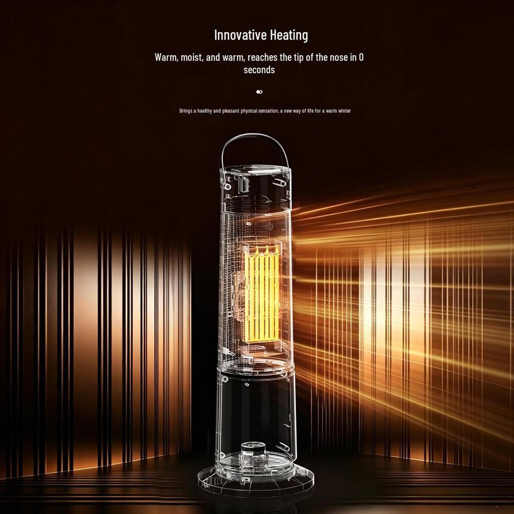 Smart Voice-Controlled Vertical Electric Heater with Flame Simulation and Remote Temperature Control