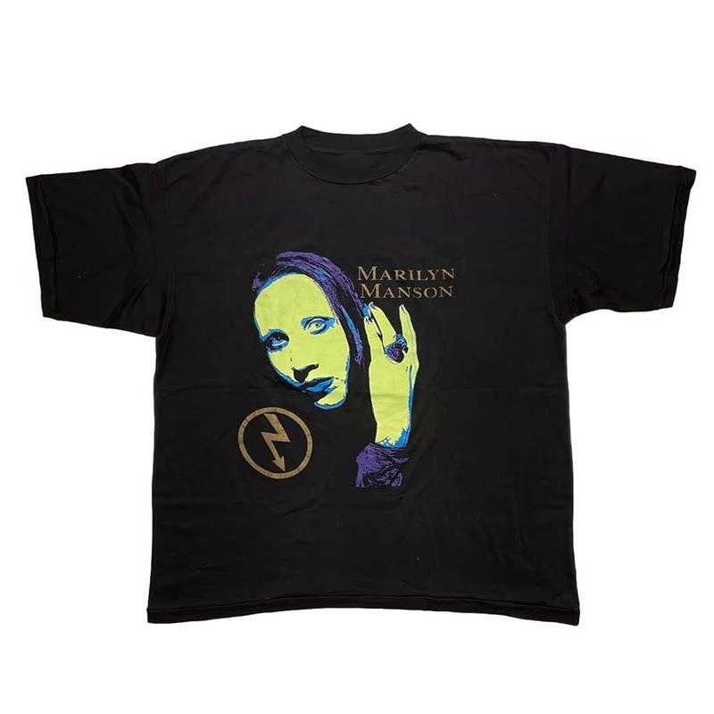 Marilyn Manson Abstract Casual TShirt Luxury Band Brand for Men and Women Top