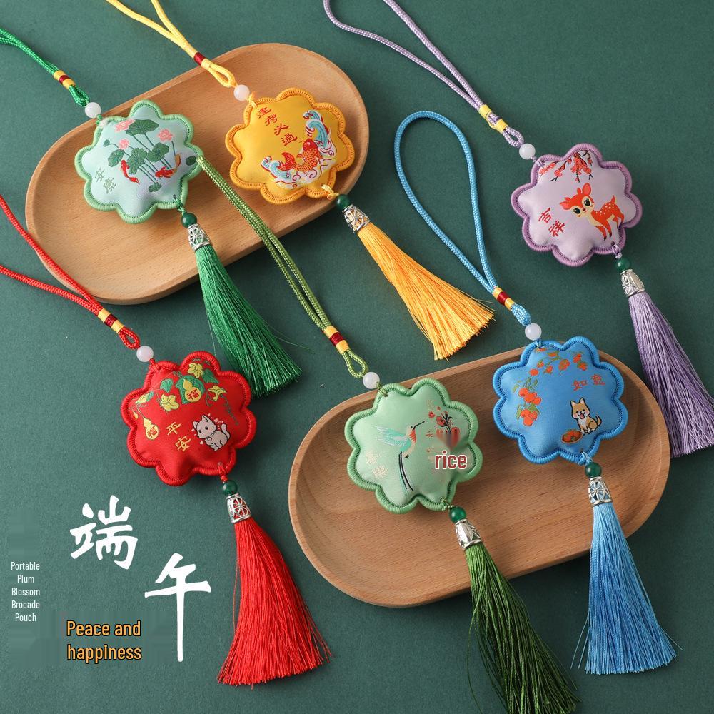 Dragon Boat Festival Auspicious Talisman Pendant with Tassels: Portable Car Hanging Ornament Souvenir
