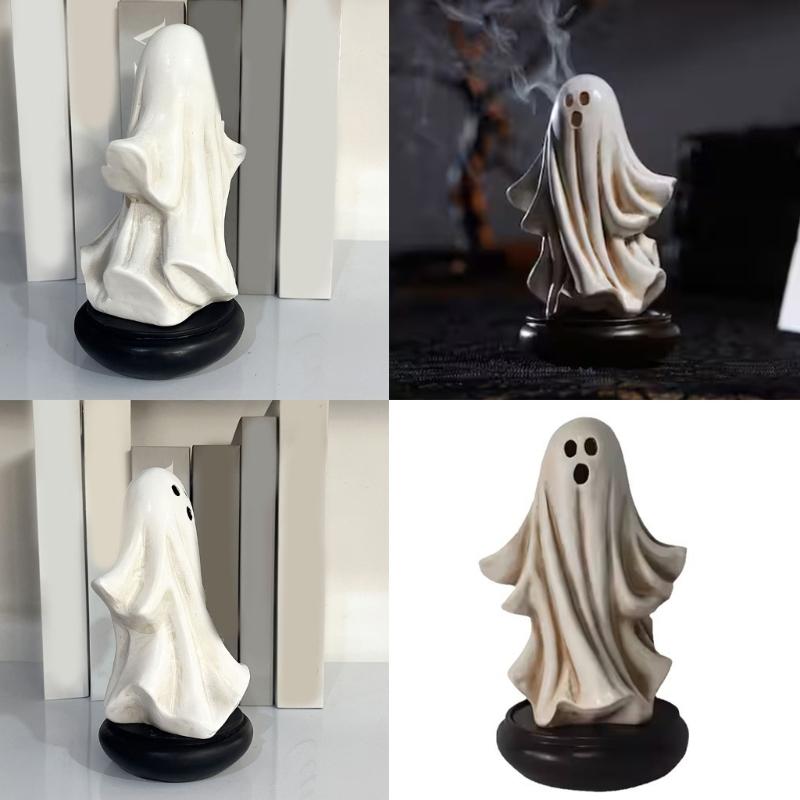 Cartoon Ghostly Ornament Incenses Holder Resins Statues Ghostly Figurine Incenses Burners for Festivals Halloween Decors