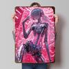 Chrome Anime Cyborg Girl With Headphones Printed Poster Customized Wall Art Retro Vintage Metal Tin Signs for Home Coffee Bar