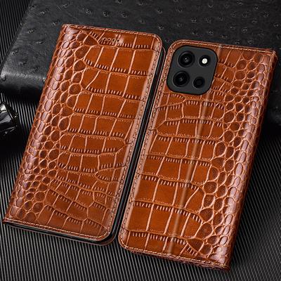 Crocodile Pattern Genuine Leather Flip Case for Oneplus Turbo 6 6V Business Retro Book Style Wallet Cover