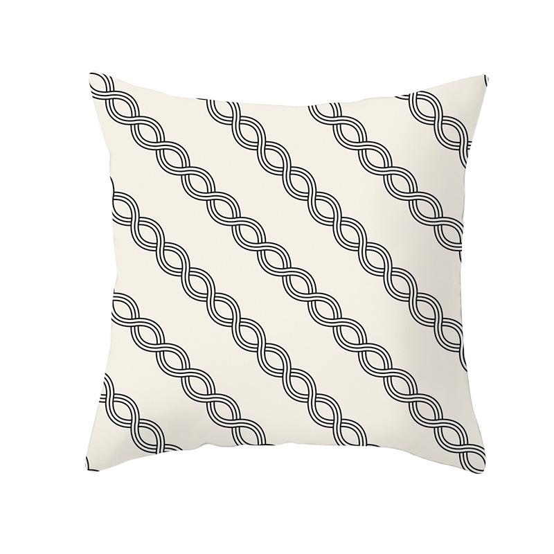 Red, Blue and Black Geometric Cushion Cover, Peach Skin Print Pillow Cover, Square Sofa Cushion, Home Textiles and Household Products