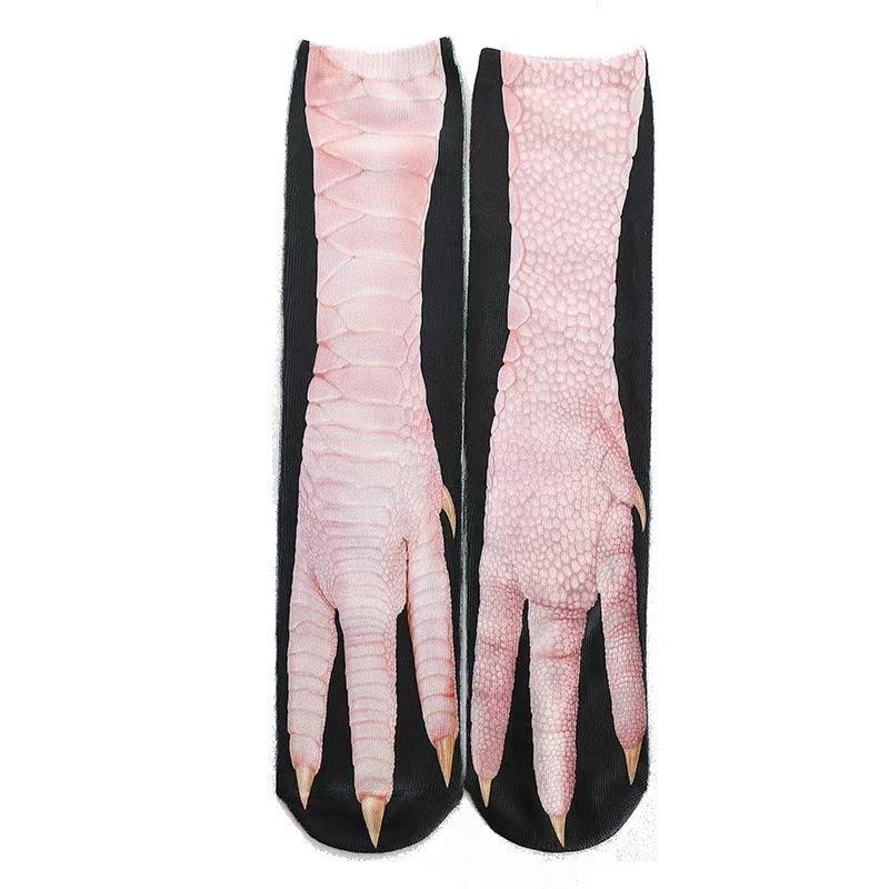 

Unisex Adult 3D Print Animal Paw Socks Creative Funny Cat Dog Dinosaur Tiger Paw Socks Novelty Mid Tube Sockings Christmas Gifts One Size