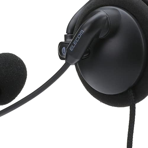 ELECOM Headset Wired Ear Hook USB Connection Microphone Single Ear Remote Work Black HS-EH01UBK