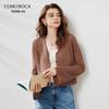 Comonboca Women's Linen Blend Bell Sleeve Knit Cardigan