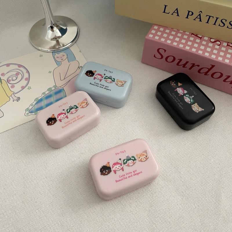 Ins Creative Niche Cute Contact Lens Box Portable Contact Lens Case Companion Care Box Travel Contact Lenses Case Beauty Case