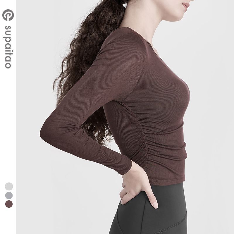 

Clearance Non-Exchangeable Non-Returnable] Long Sleeves Yoga Clothing Top Silm Belly Covering Workout Clothes Sports T-Shirt Workout Clothes Women