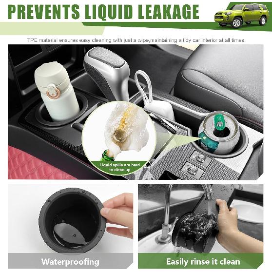 Upgrade Cup Holder Erts For 2014-2024 Toyota 4Runner Center Console Cupholder Coaster Liner Replaces Mat For 4 Runner Interior Accessories