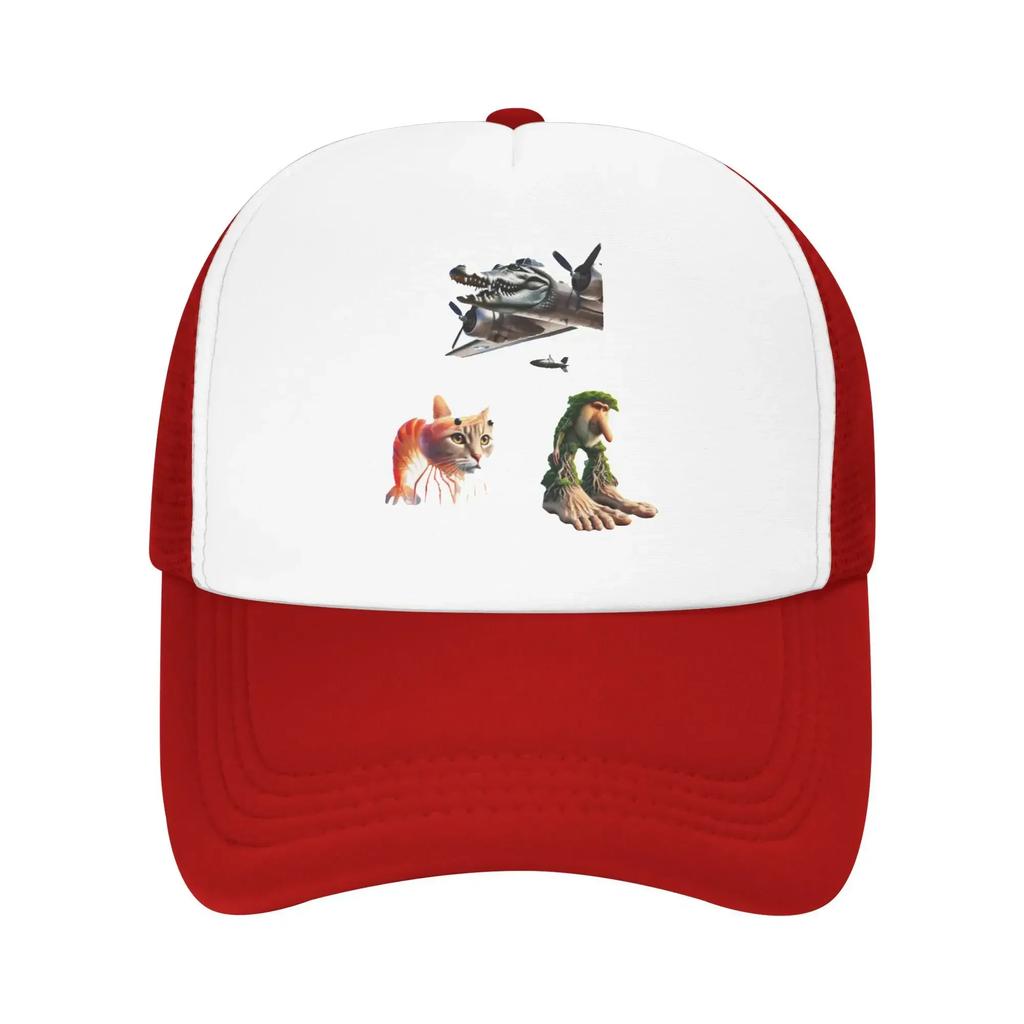 Italian Brainrot Pack Character combinations 2 Cat Pool Party Mesh Baseball Caps Women Camping Male Hunting Sun Hats Peaked Cap