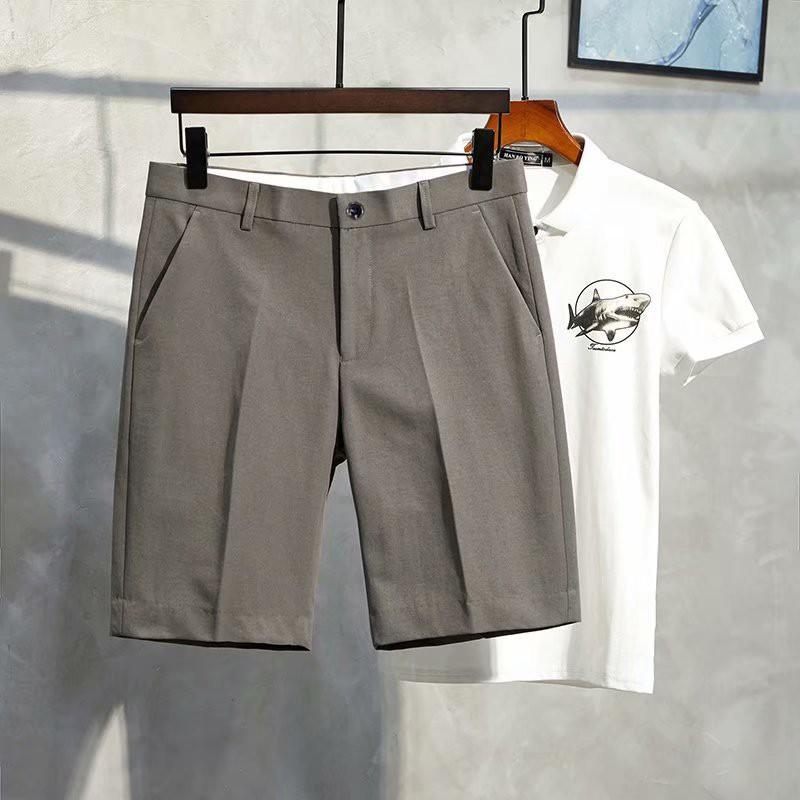 Herren Slim Fit Gerade Geschnittene Chino-Shorts Lässige Hose Mit Knitterfestigkeit