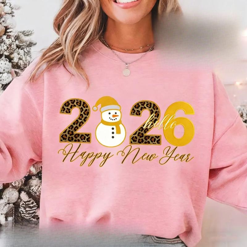 Happy New Year 2026 Cheers Design for T-shirts Digital Download Autumn and Winter Thermal Hoodie Long Sleeve Adult Pullover
