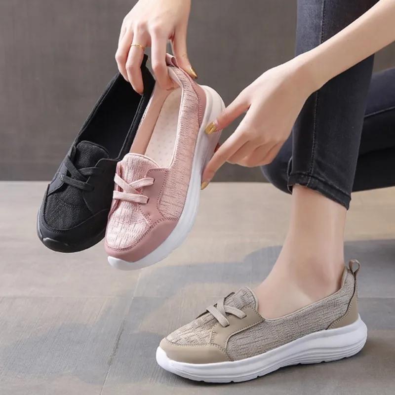 Women Daily Leisure New Loafers Flats Cushioning Durable Soft Outsole Breathable Sneakers Comfy Stylish Anti-Slip Flat Shoes