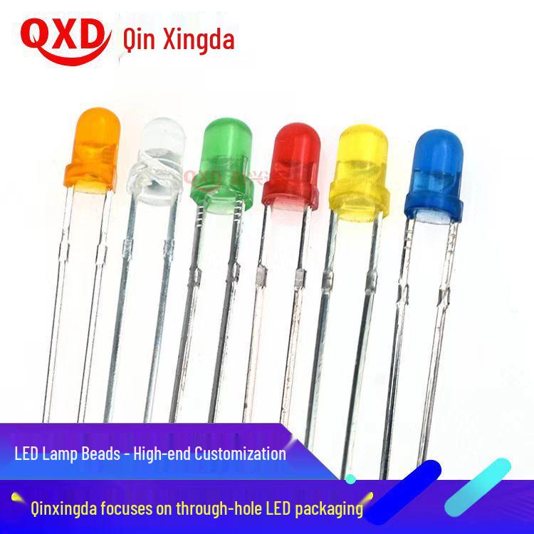 3mm Multi-Color LED: Red/White/Blue/Light Yellow/Light Red/Yellow-Green/Orange/Emerald Green Through-Hole Diode