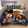 3pcs Halloween Mickey and Friends Boo To You Printed Bedding Set, Soft and Comfortable Quilt Cover for Bedroom, Guest Room (1 Duvet Cover + 2 Pil