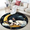 Sleeping Puppy Round Area Rug,Carpet Rug for Living Room Bedroom Sofa Playroom Decor,Non-slip Floor Mat