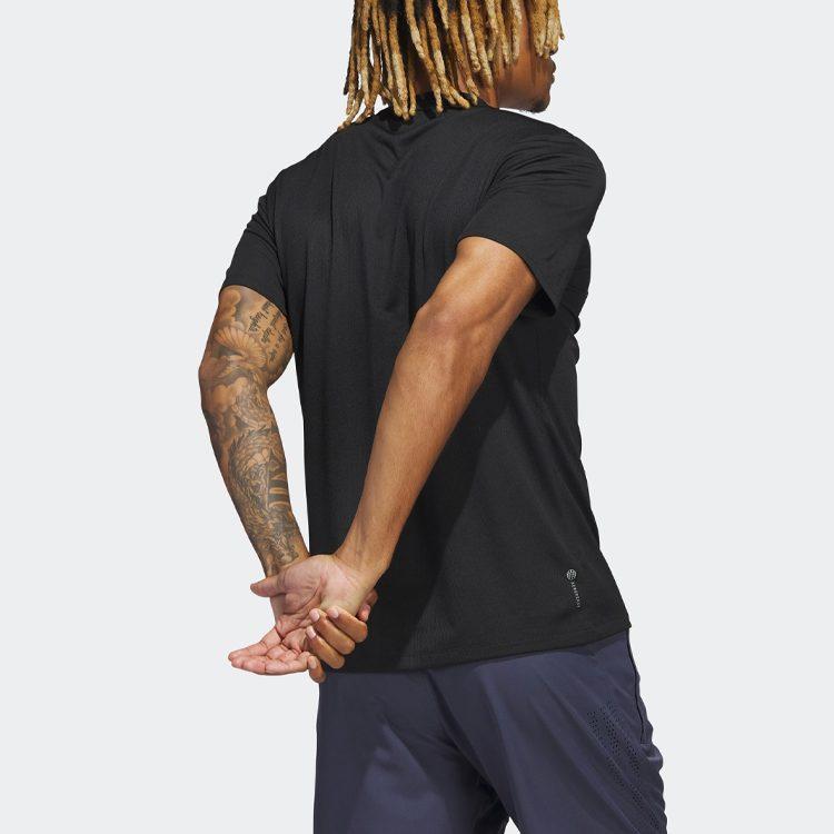Adidas HIIT T Shirts Men's Black Crew Neck Moderate Straight Fit IB9084