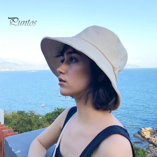 Spring Summer Fisherman Hat Flat Top Wide Brim Solid Color Basin Hat Breathable Versatile Travel Outdoor Sunshade Hat