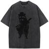 Trash Panda Raccoon Printed Trendy Tshirt Men Casual Cotton Short Sleeve T-shirts Of High-Quality Washed Old Tshirt