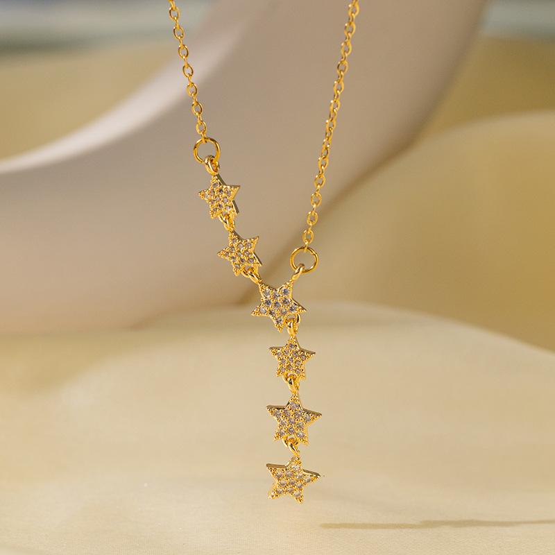 Necklace women's micro-inlaid zircon summer new fashion light luxury collarbone chain women's tide niche high sense