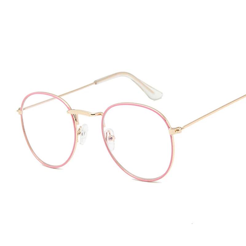 Vintage Round Glasses Clear Lens Fashion Gold Round Metal Frame Glasses Optical Men Women Eyeglass Frame Fake Glasses