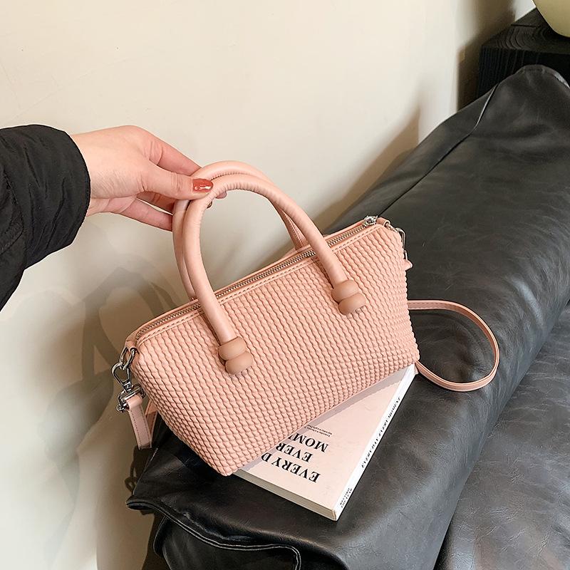 Summer New Trend Fashion Shopping Bag Woven Shoulder Bag Plaid Tote Women's Bag