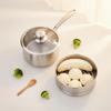 Small Milk Pan Coating without Infant Meals Cooking Pot Stainless Steel Saucepan with Steamer Dishwasher Safe Small Soup Pot